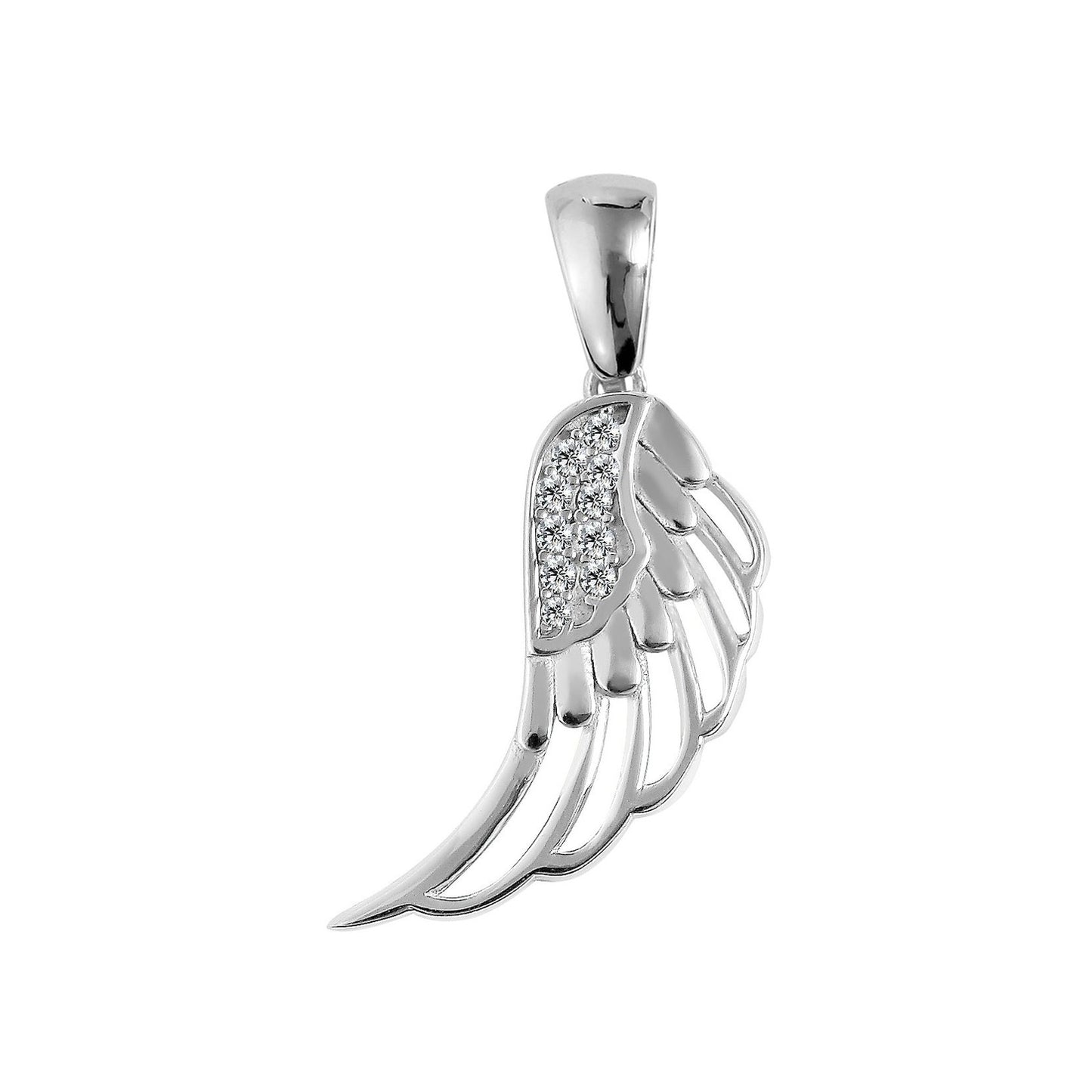 Damen Anhänger – Flügel Anhänger aus 925 Silber mit Zirkonia