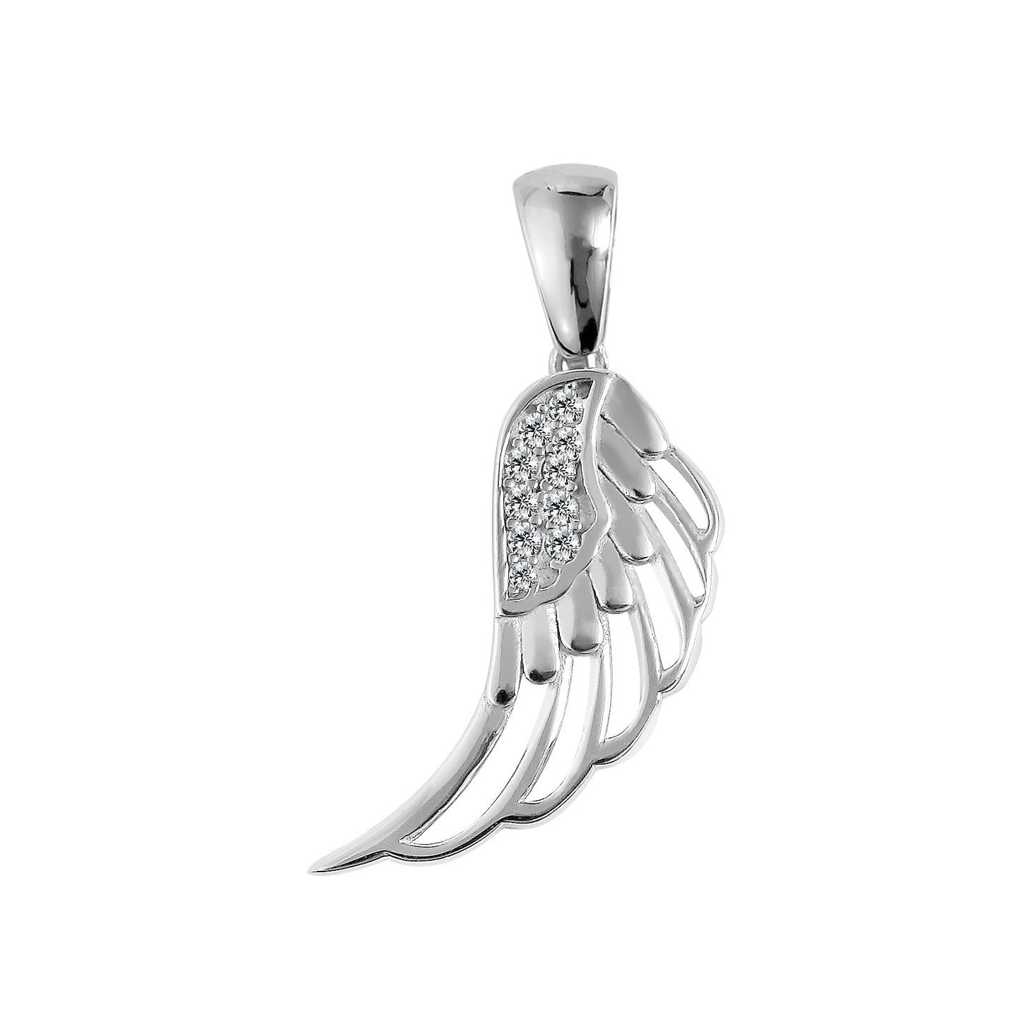 Damen Anhänger – Flügel Anhänger aus 925 Silber mit Zirkonia