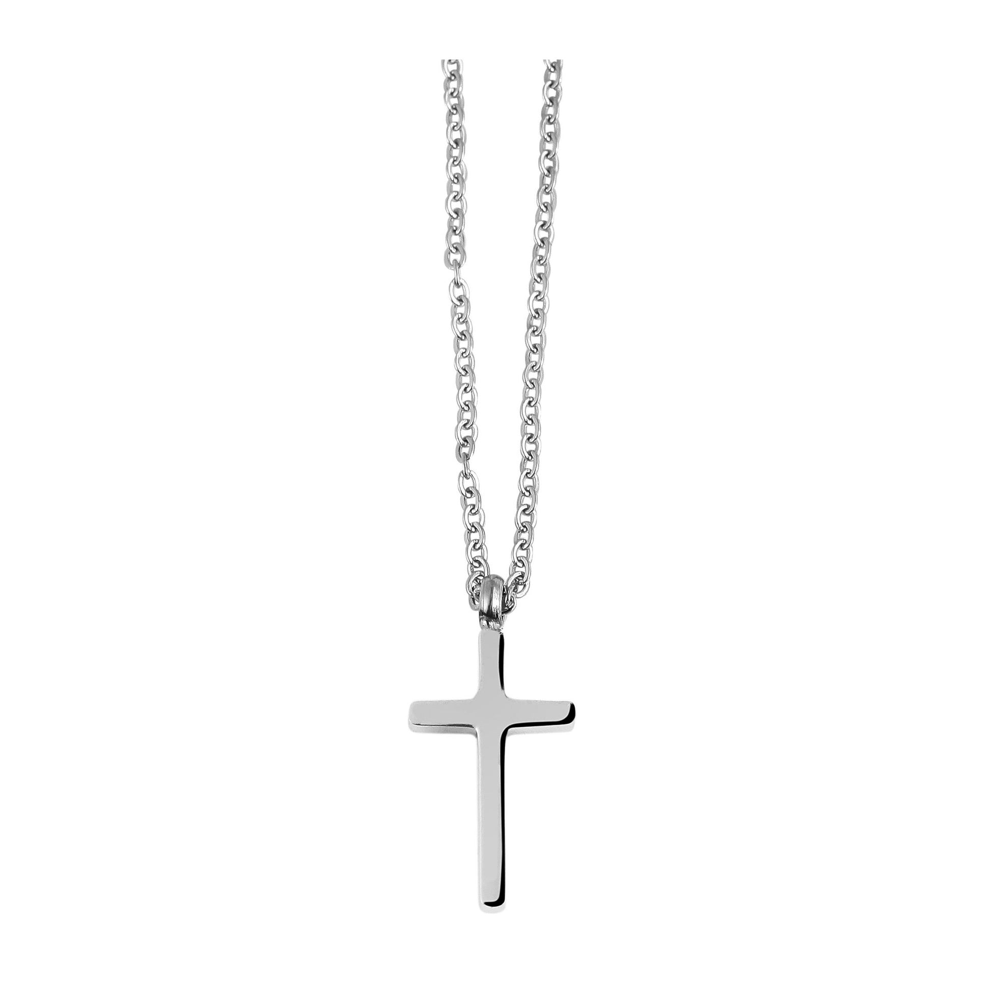 Damen Halskette – Ankerkette Kreuz aus Edelstahl 45+5
