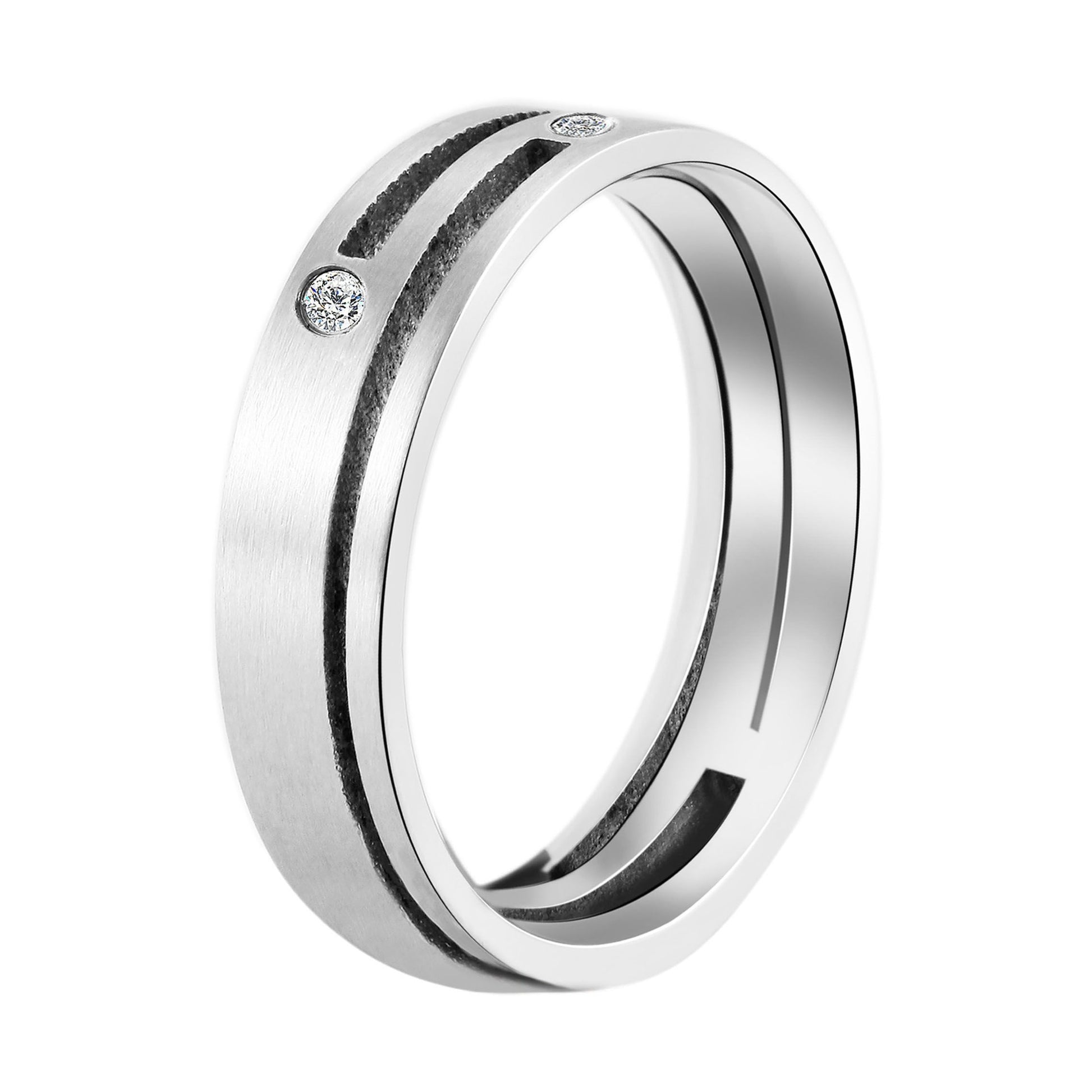 Damen Ring aus Edelstahl mit Strass Steinchen
