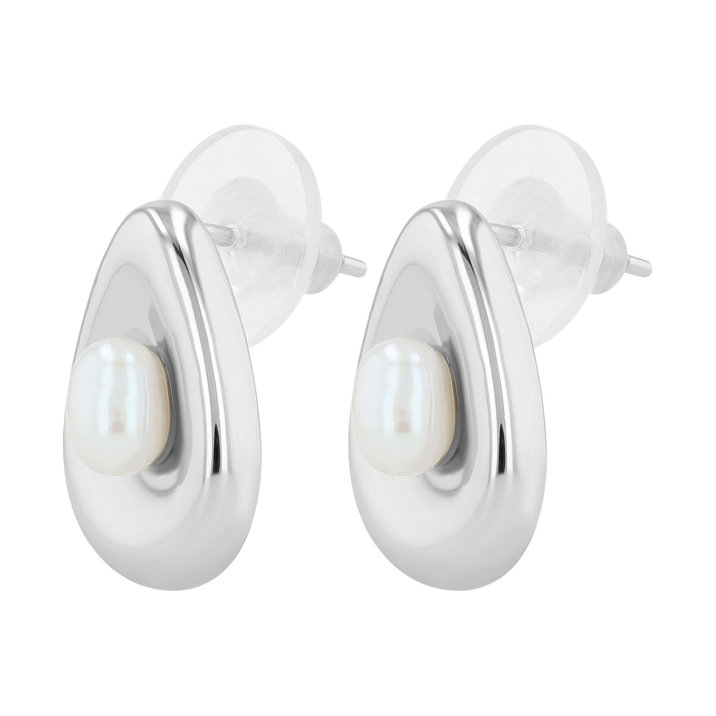 Damen Ohrringe – Ohrstecker aus 925 Silber mit Süßwasserperle