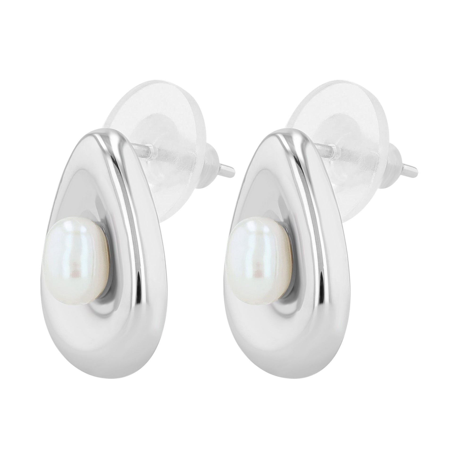 Damen Ohrringe – Ohrstecker aus 925 Silber mit Süßwasserperle