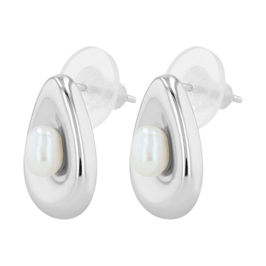 Damen Ohrringe – Ohrstecker aus 925 Silber mit Süßwasserperle
