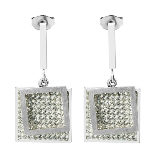 Damen Ohrringe – Ohrstecker aus Edelstahl mit Strass Steinchen