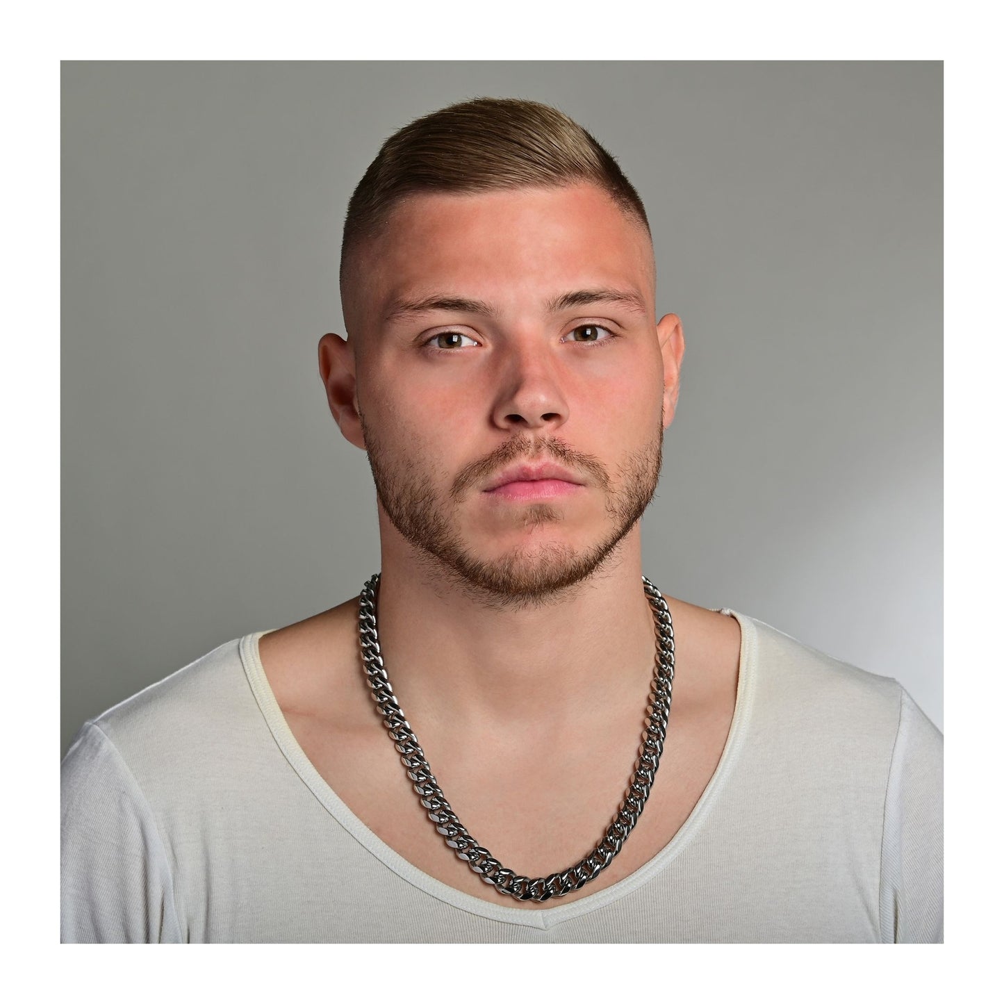 Unisex Halskette – Panzerkette aus Edelstahl 50 cm