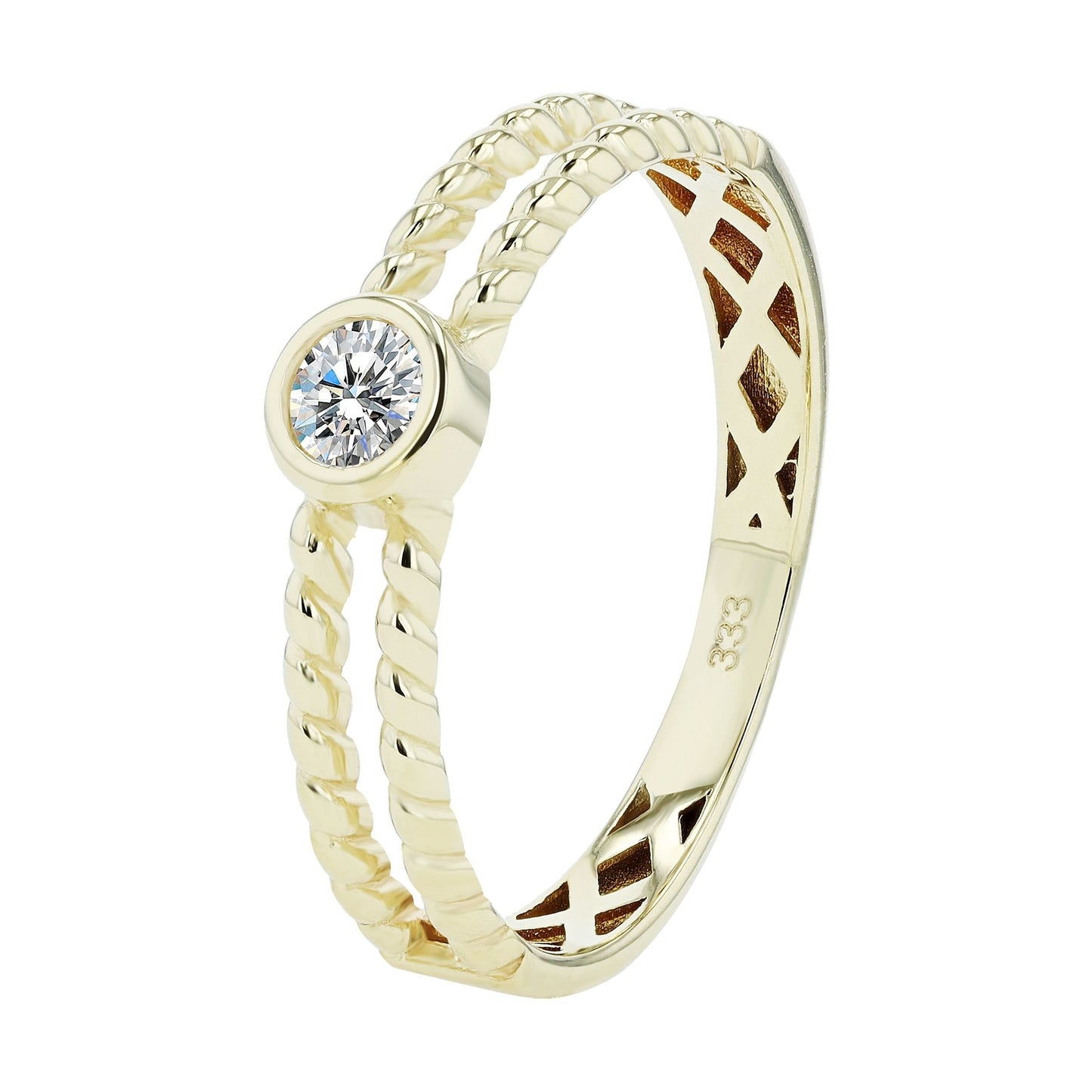Damen Ring aus 333 Gold mit Zirkonia