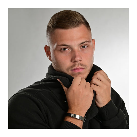 Herren Armband aus Leder 21 cm