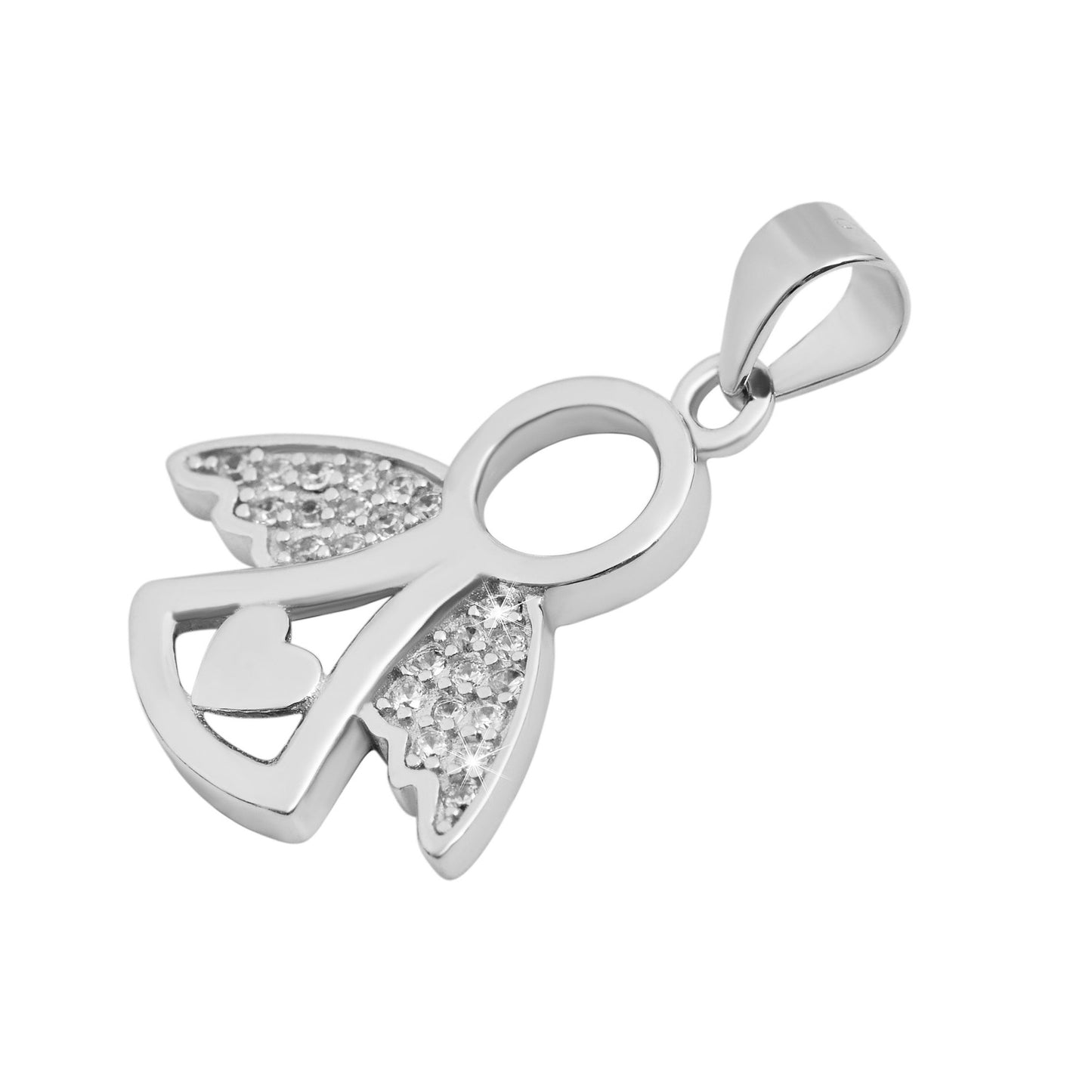 Damen Anhänger – Herzanhänger aus 925 Silber mit Zirkonia