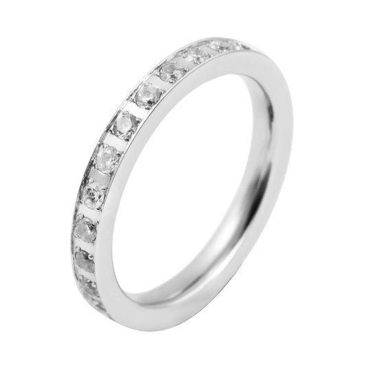 Damen Ring aus Edelstahl mit Strass Steinchen