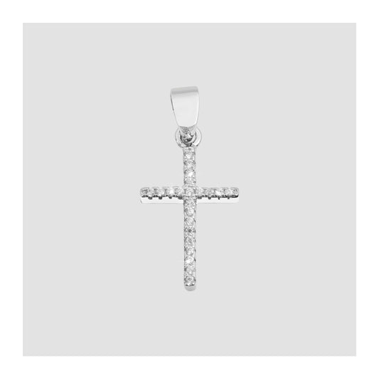 Damen Anhänger – Kreuz Gravuranhänger aus 925 Silber mit Zirkonia