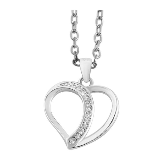 Damen Anhänger – Herz Gravuranhänger aus 925 Silber mit Zirkonia