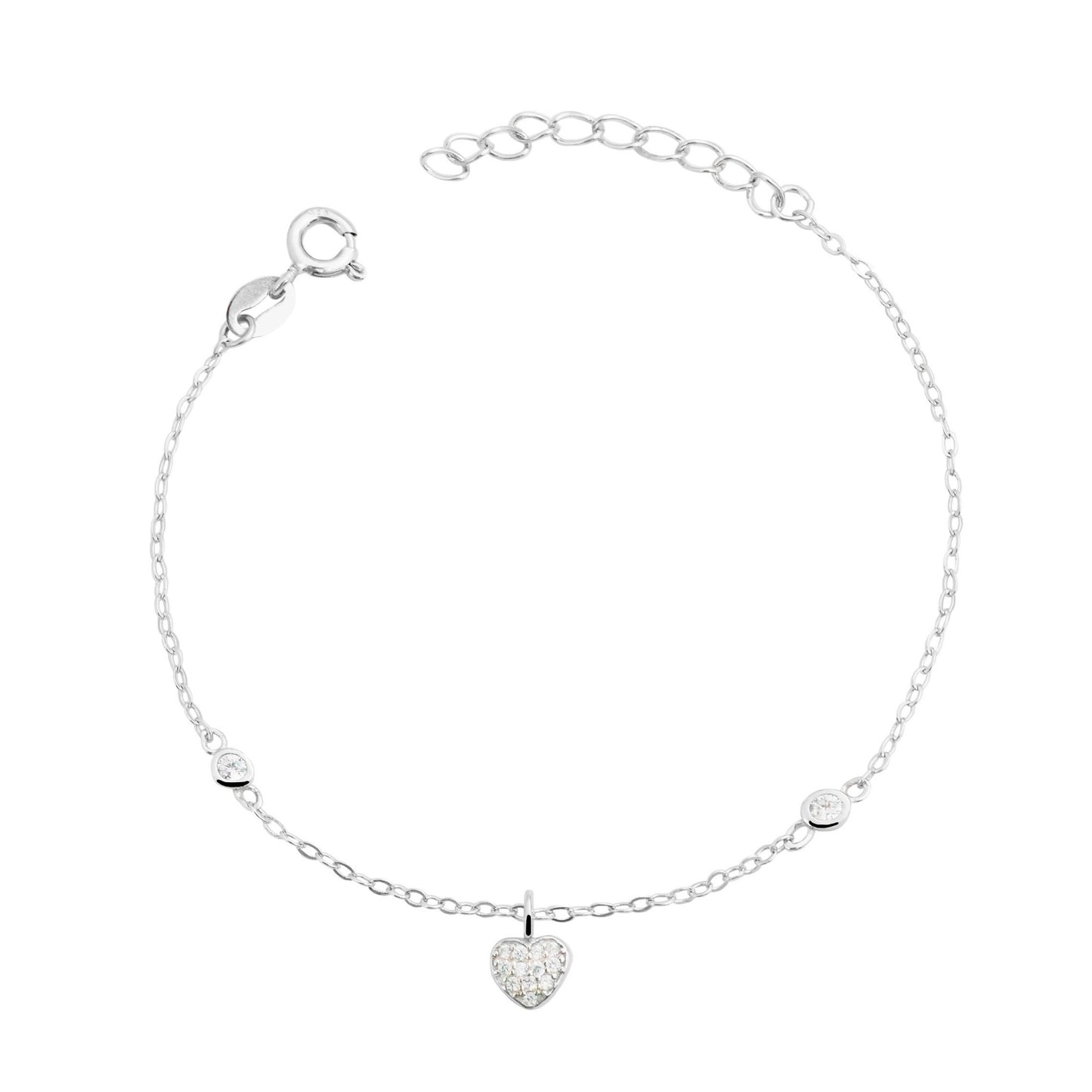 Damen Anhänger – Herzanhänger aus 925 Silber mit Zirkonia