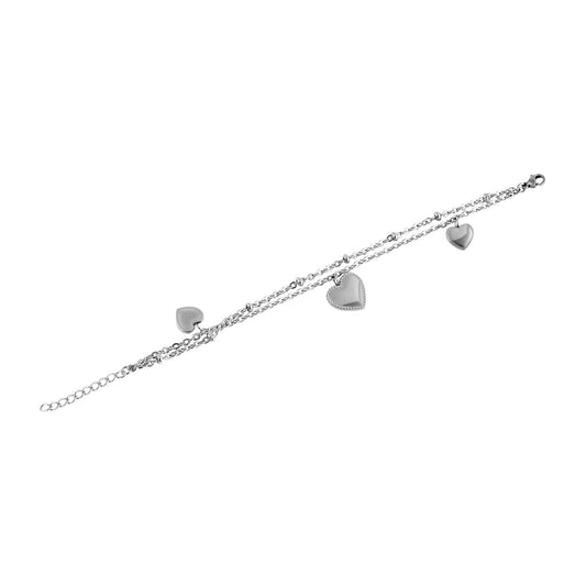 Damen Armband – Herz aus Edelstahl 17 cm