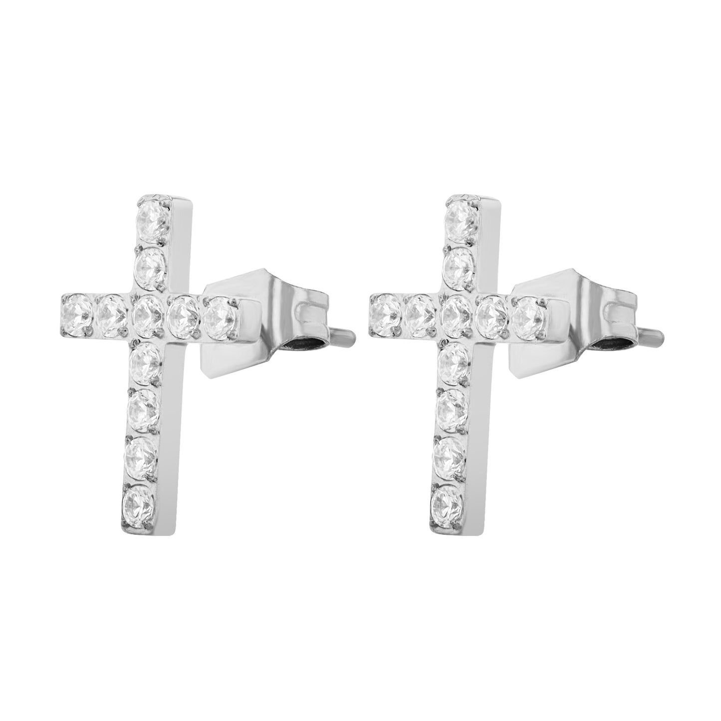 Damen Ohrringe – Ohrstecker aus Edelstahl mit Strass Steinchen