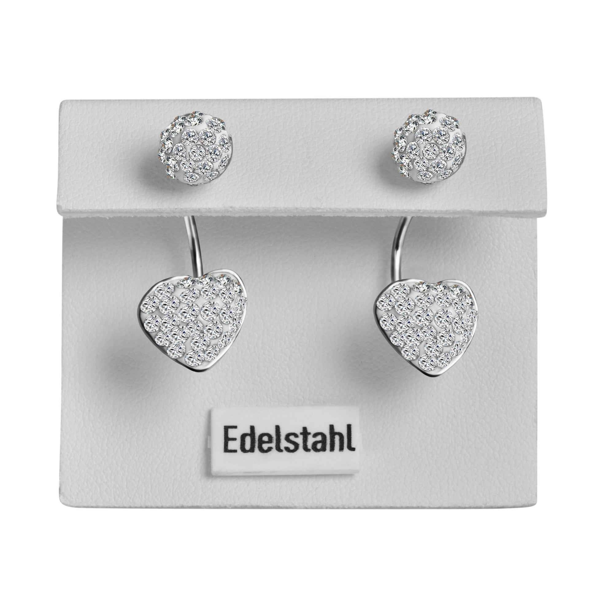 Damen Ohrringe – Ohrstecker aus Edelstahl mit Strass Steinchen