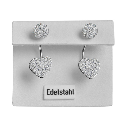 Damen Ohrringe – Ohrstecker aus Edelstahl mit Strass Steinchen