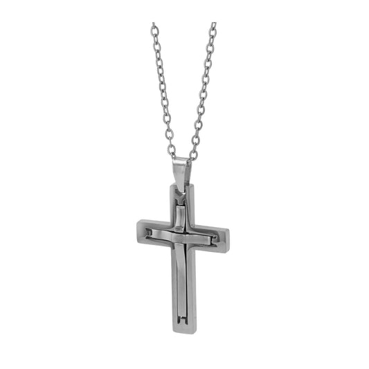 Herren Halskette mit Anhänger – Kreuz aus Edelstahl