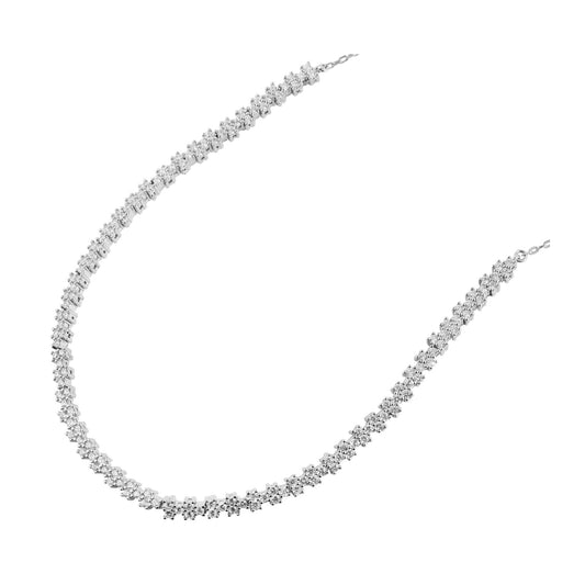 Damen Halskette aus 925 Silber mit Zirkonia 42+3