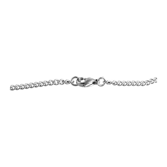 Damen Halskette – Ankerkette aus Edelstahl mit Zirkonia 48 cm