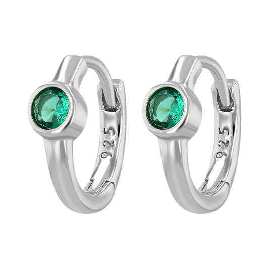 Damen Ohrringe – Klappcreole aus 925 Silber mit Zirkonia