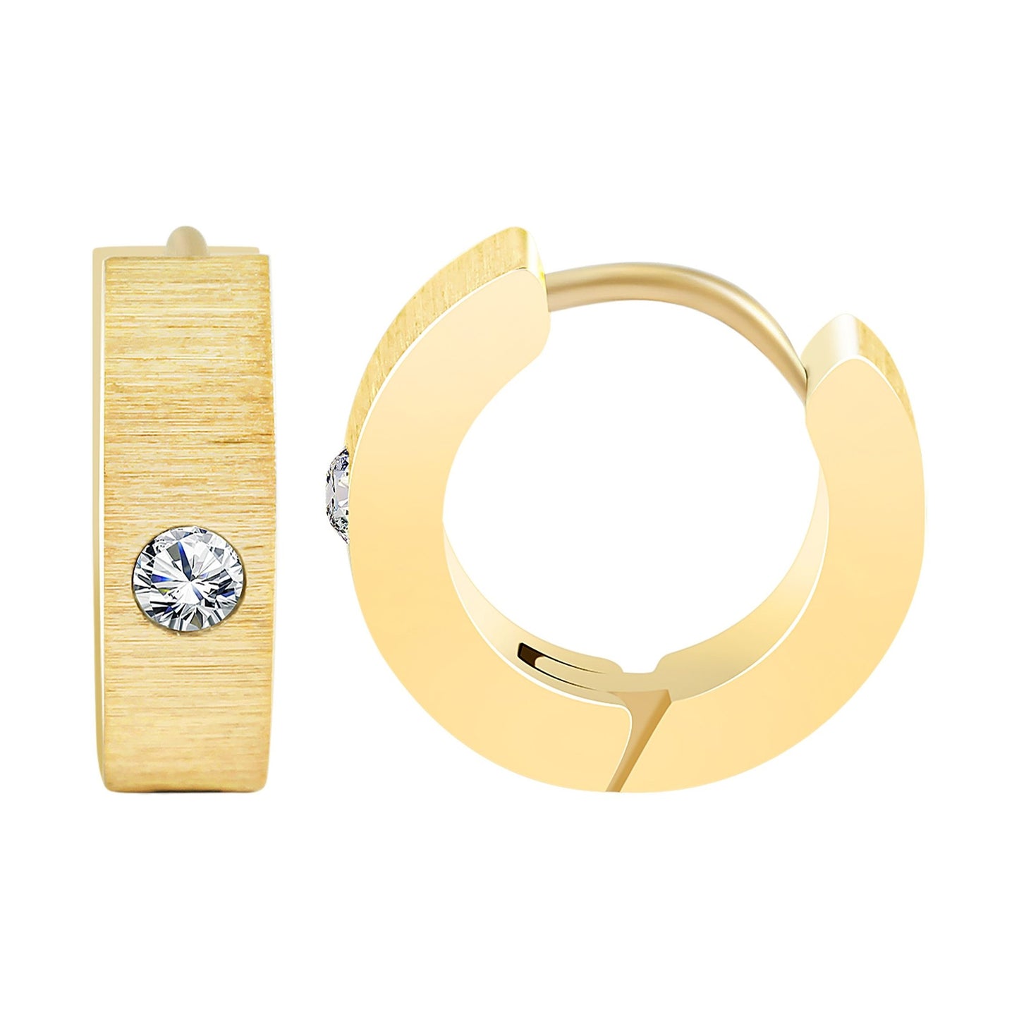 Damen Ohrringe – Creole aus Edelstahl mit Strass Steinchen