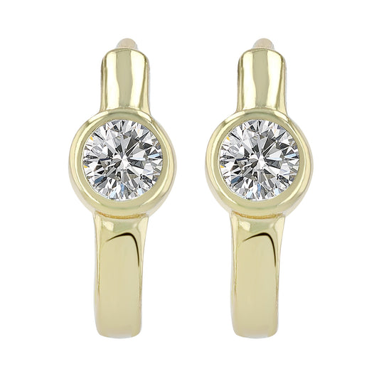 Damen Ohrringe – Klappcreole aus 925 Silber mit Zirkonia