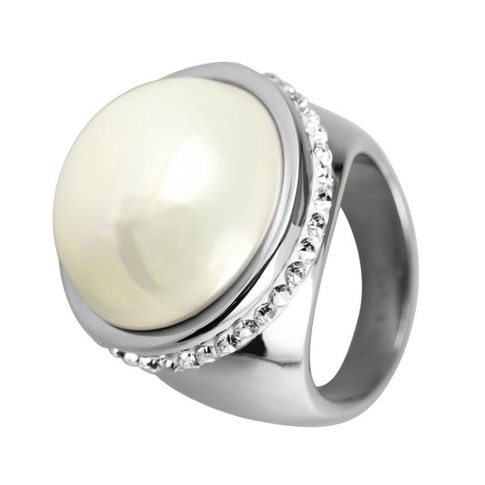 Damen Ring aus Edelstahl mit Strass Steinchen
