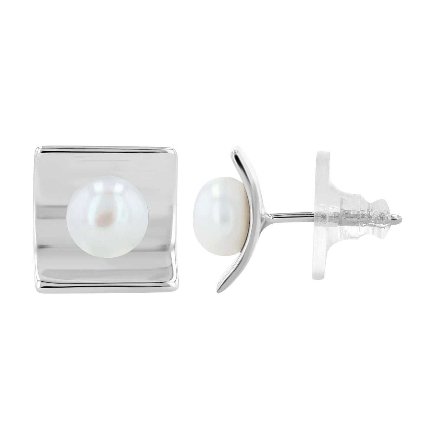 Damen Ohrringe – Ohrstecker aus 925 Silber mit Süßwasserperle