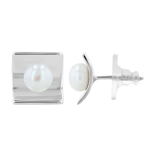 Damen Ohrringe – Ohrstecker aus 925 Silber mit Süßwasserperle