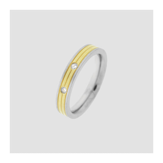 Damen Ring aus Edelstahl mit Zirkonia