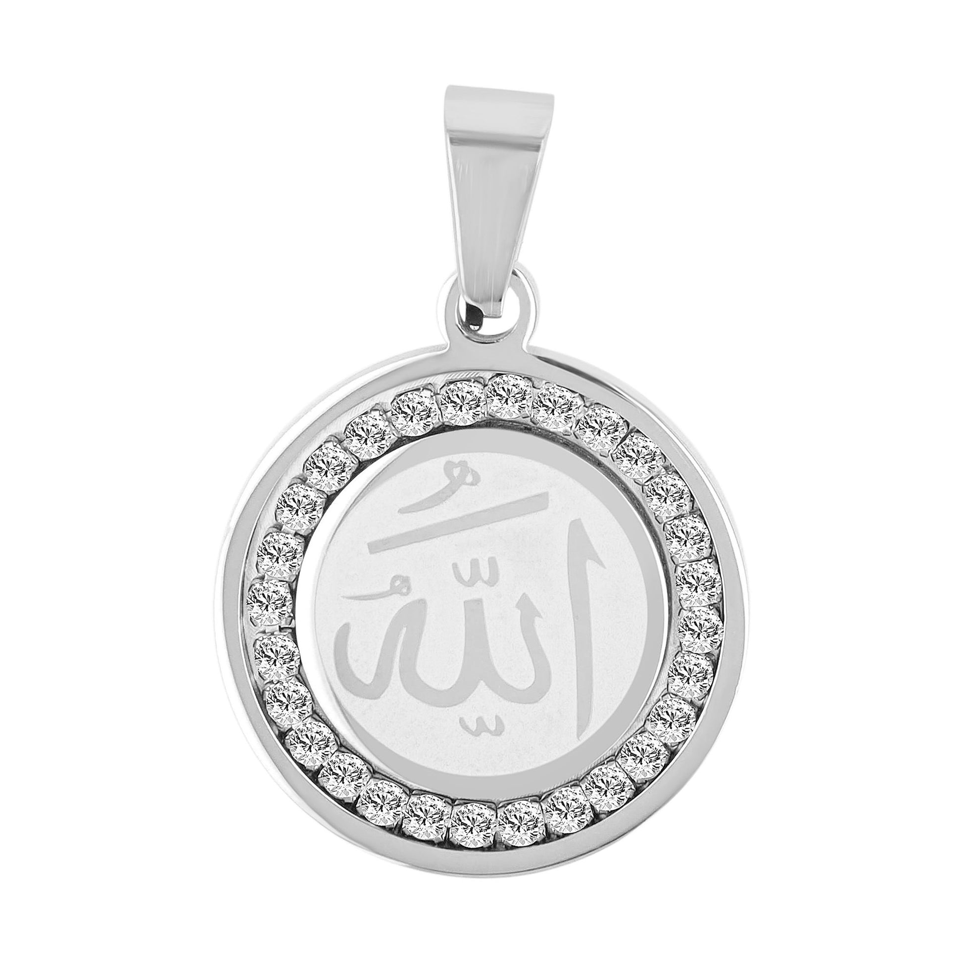 Unisex Anhänger aus Edelstahl mit Strass Steinchen