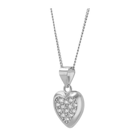 Damen Anhänger – Herz Herzanhänger aus 925 Silber mit Zirkonia