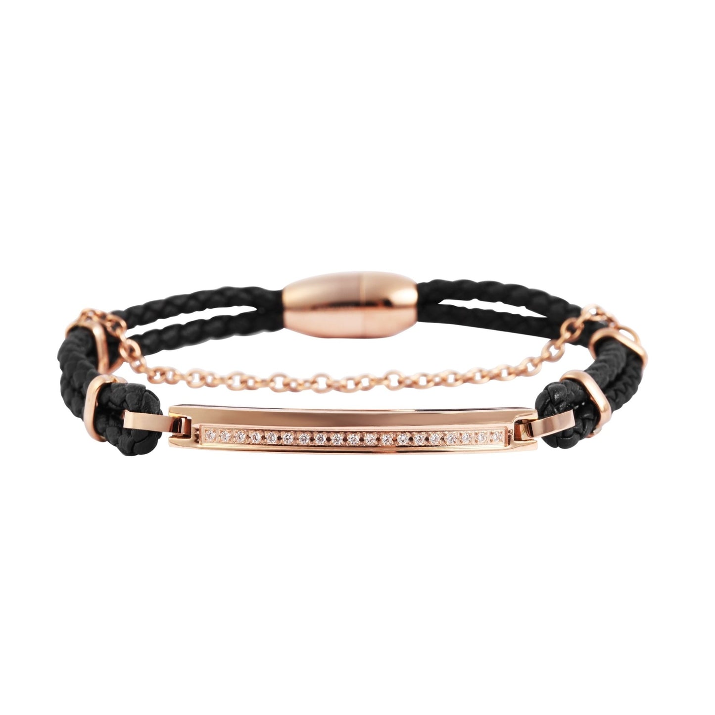 Damen Armband aus Edelstahl mit Strass Steinchen 19,5 cm