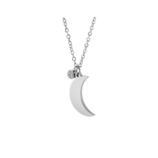 Damen Halskette mit Anhänger – Mond aus Edelstahl