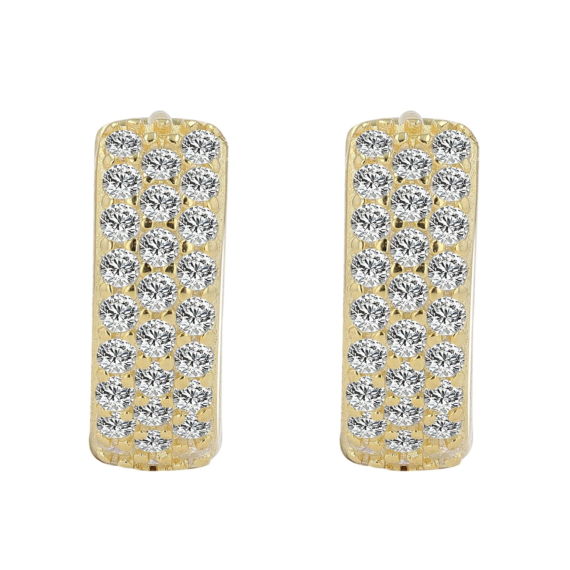 Damen Ohrringe – Klappcreole aus 925 Silber mit Zirkonia