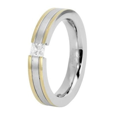 Damen Ring aus Edelstahl mit Zirkonia