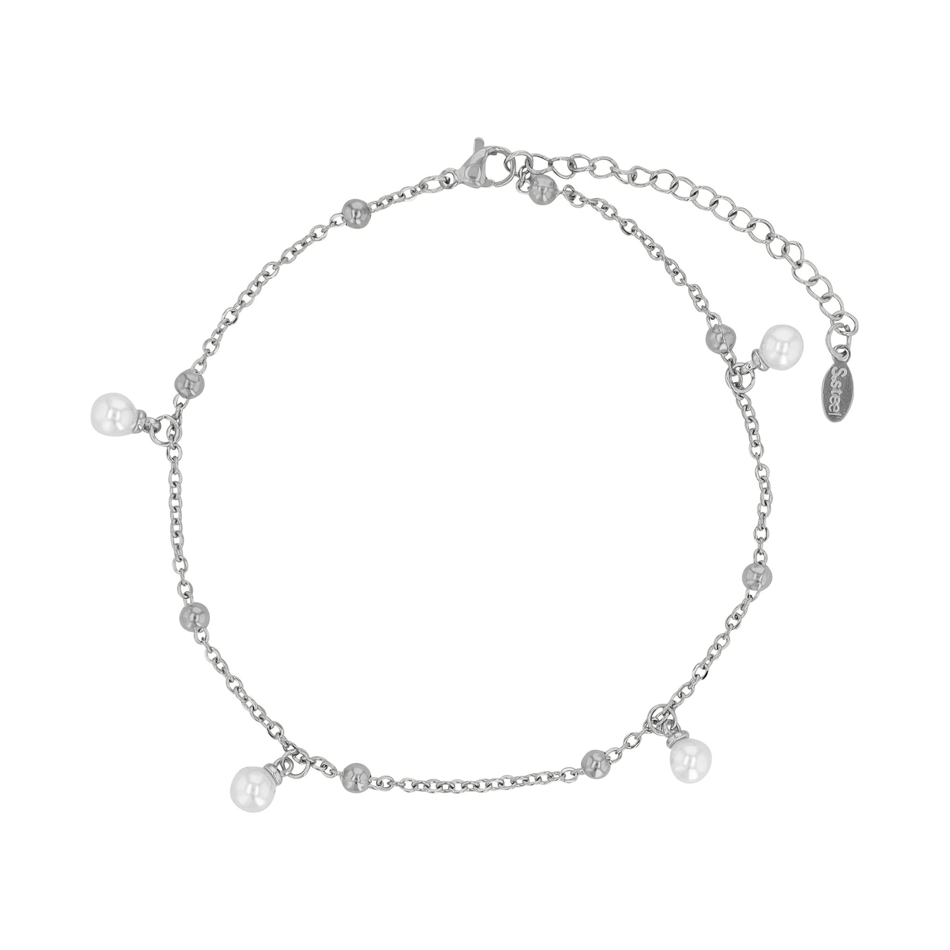 Damen Anhänger aus Edelstahl mit Perle