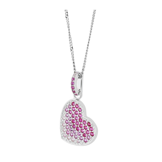 Damen Anhänger – Herzanhänger aus 925 Silber mit Zirkonia