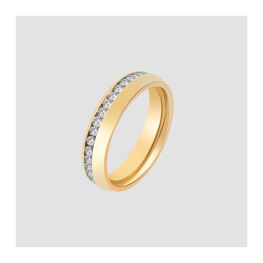 Damen Ring aus Edelstahl mit Strass Steinchen
