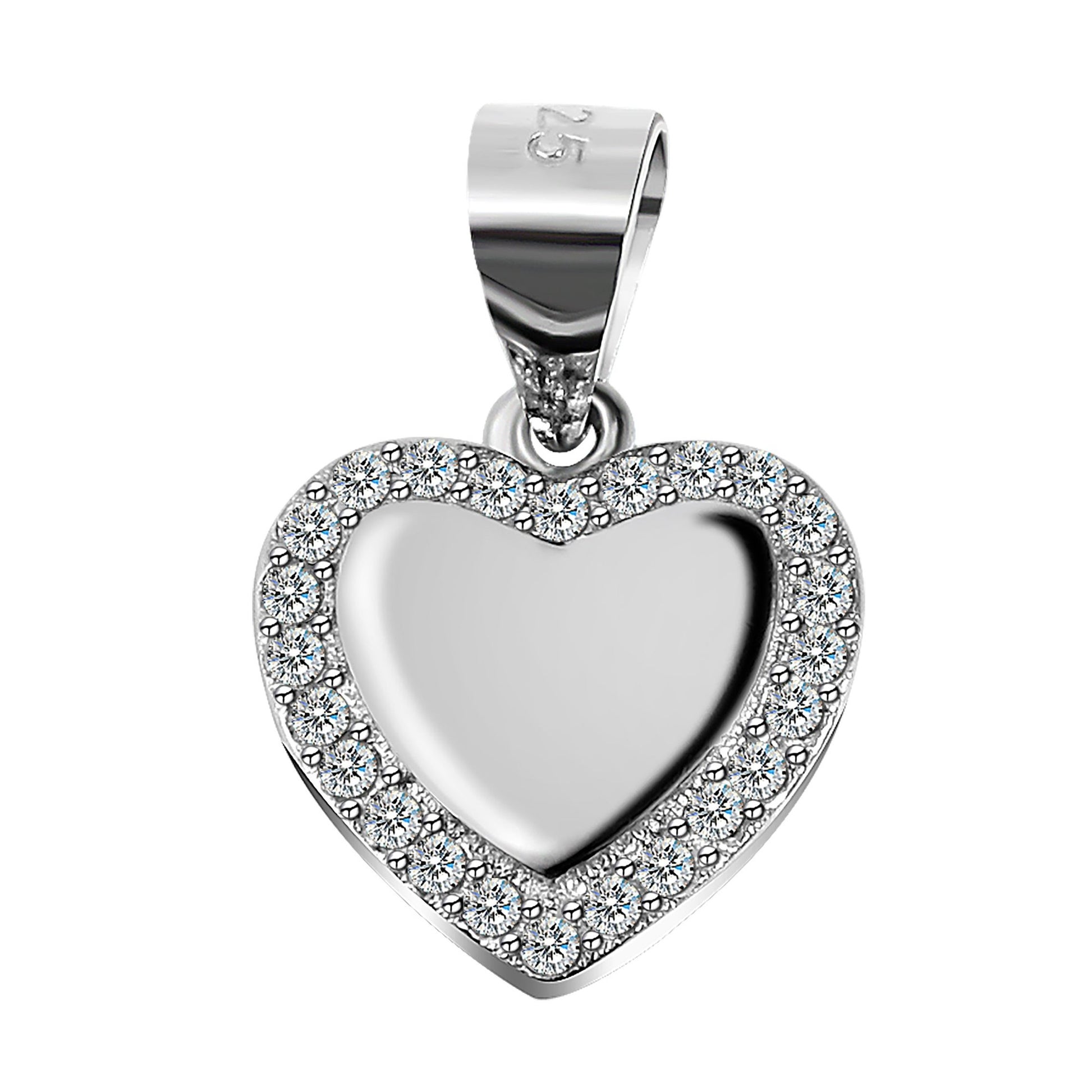 Damen Anhänger – Herz Herzanhänger aus 925 Silber mit Zirkonia