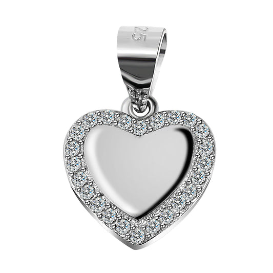 Damen Anhänger – Herz Herzanhänger aus 925 Silber mit Zirkonia