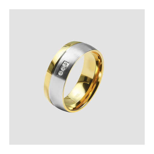 Damen Ring aus Edelstahl mit Strass Steinchen