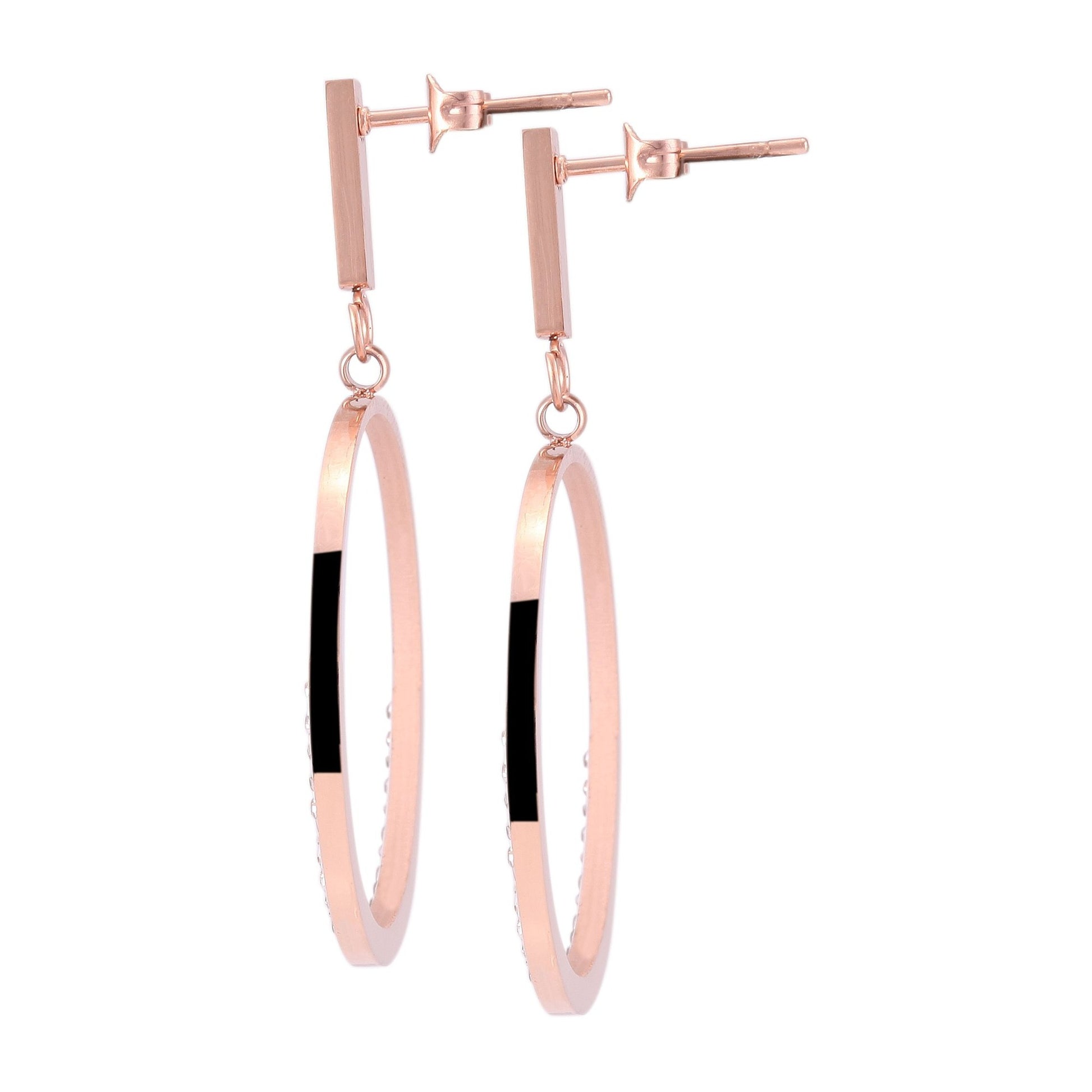 Damen Ohrringe – Ohrstecker aus Edelstahl mit Strass Steinchen