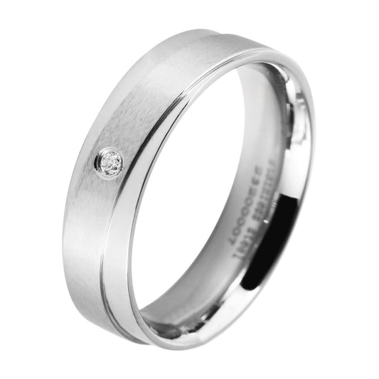 Damen Ring aus Edelstahl mit Strass Steinchen