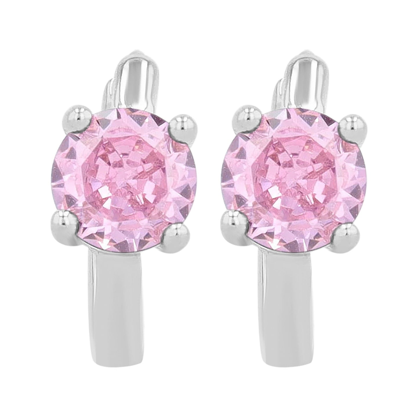 Damen Ohrringe – Klappcreole aus 925 Silber mit Zirkonia