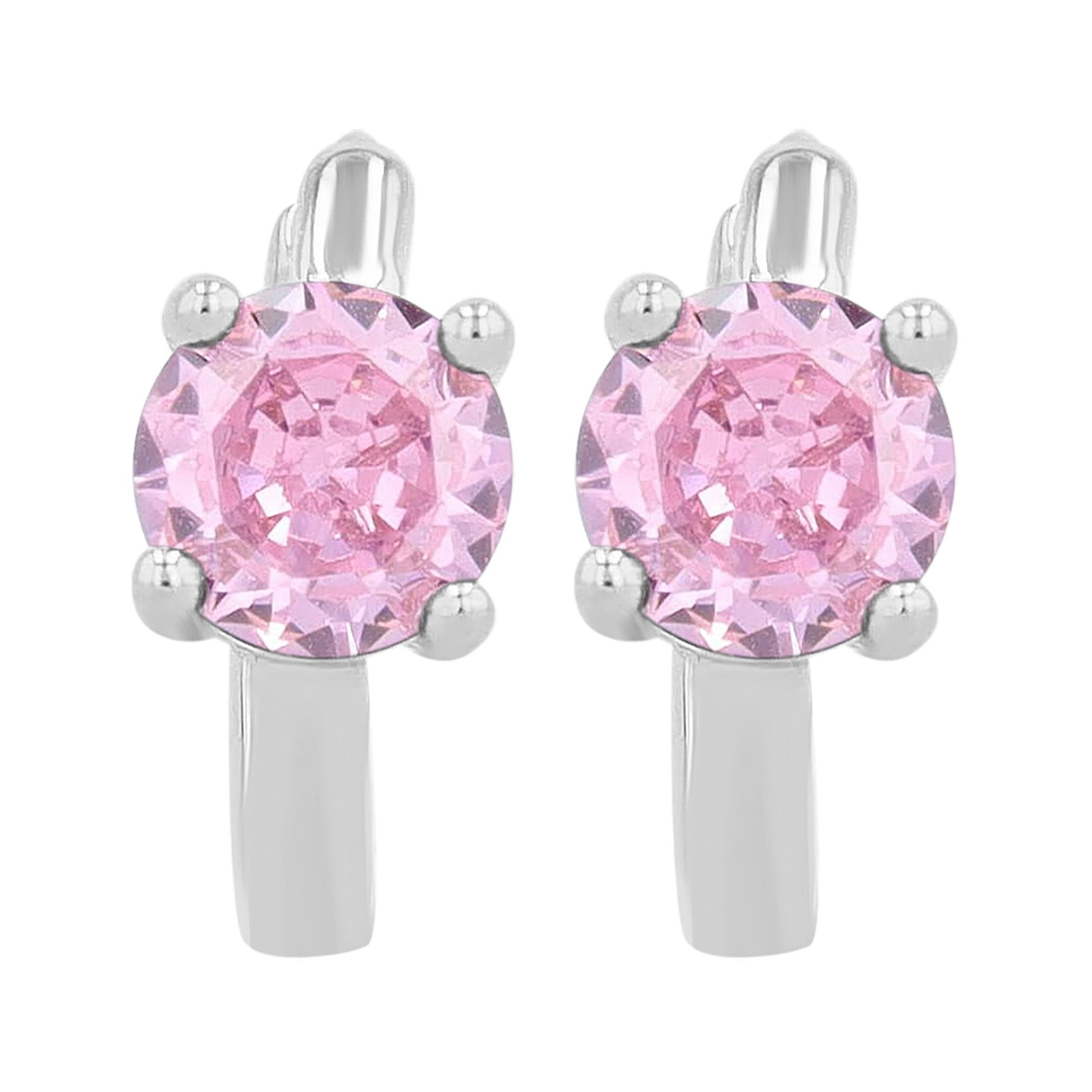 Damen Ohrringe – Klappcreole aus 925 Silber mit Zirkonia