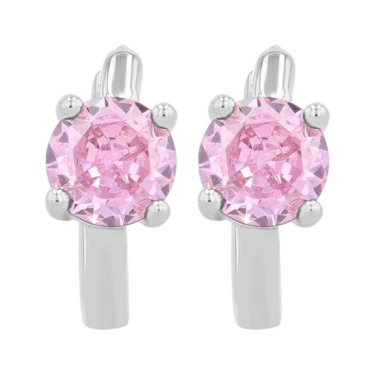 Damen Ohrringe – Klappcreole aus 925 Silber mit Zirkonia
