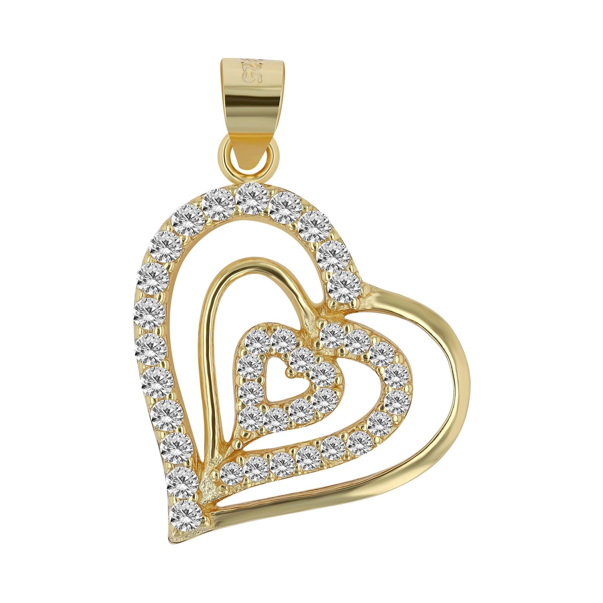 Damen Anhänger – Herzanhänger aus 925 Silber mit Zirkonia