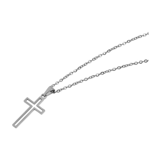 Unisex Halskette mit Anhänger – Kreuz aus Edelstahl