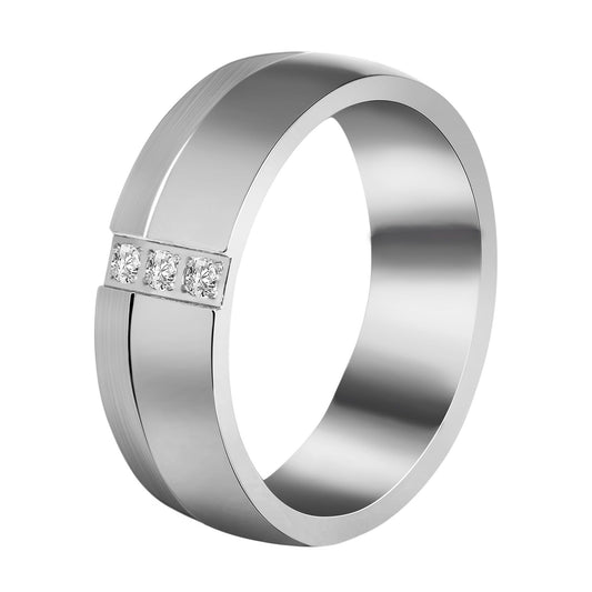 Damen Ring aus Titan mit Strass Steinchen